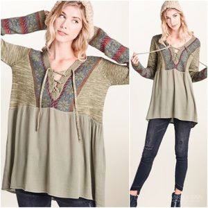 2 PK | Boho Babydoll Winter Print Sweater